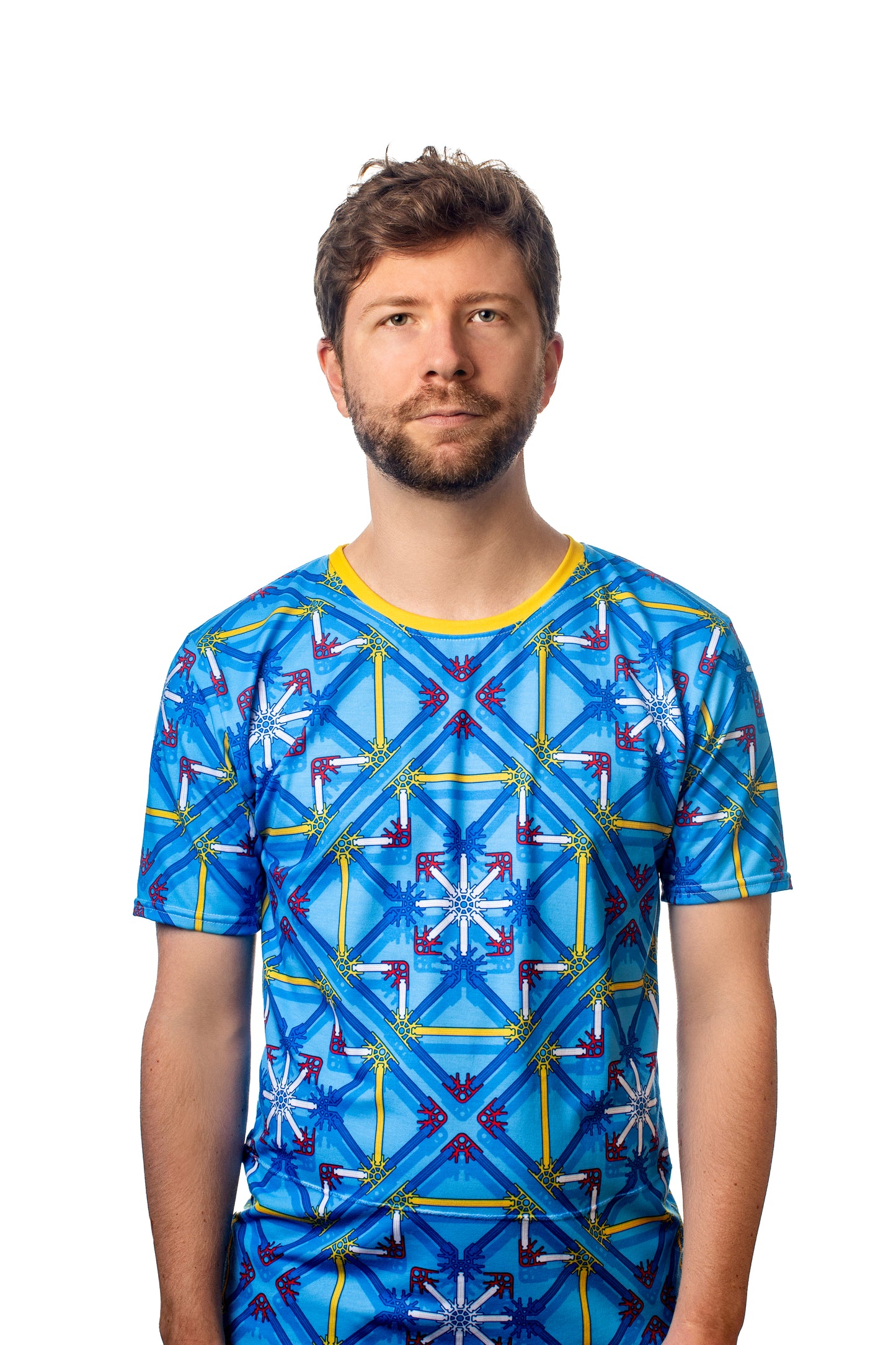 K’NEX T-Shirt, All-Over Pattern T-Shirt, Male, Front, Erik