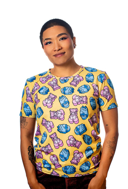 The Simpsons Chewable T-Shirt, All-Over Pattern T-Shirt, Female, Front, Ade