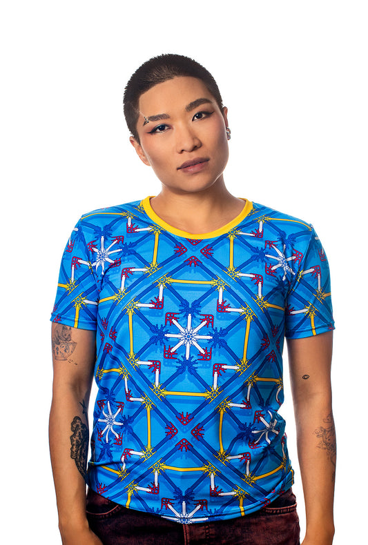 K’NEX T-Shirt, All-Over Pattern T-Shirt, Female, Front, Ade