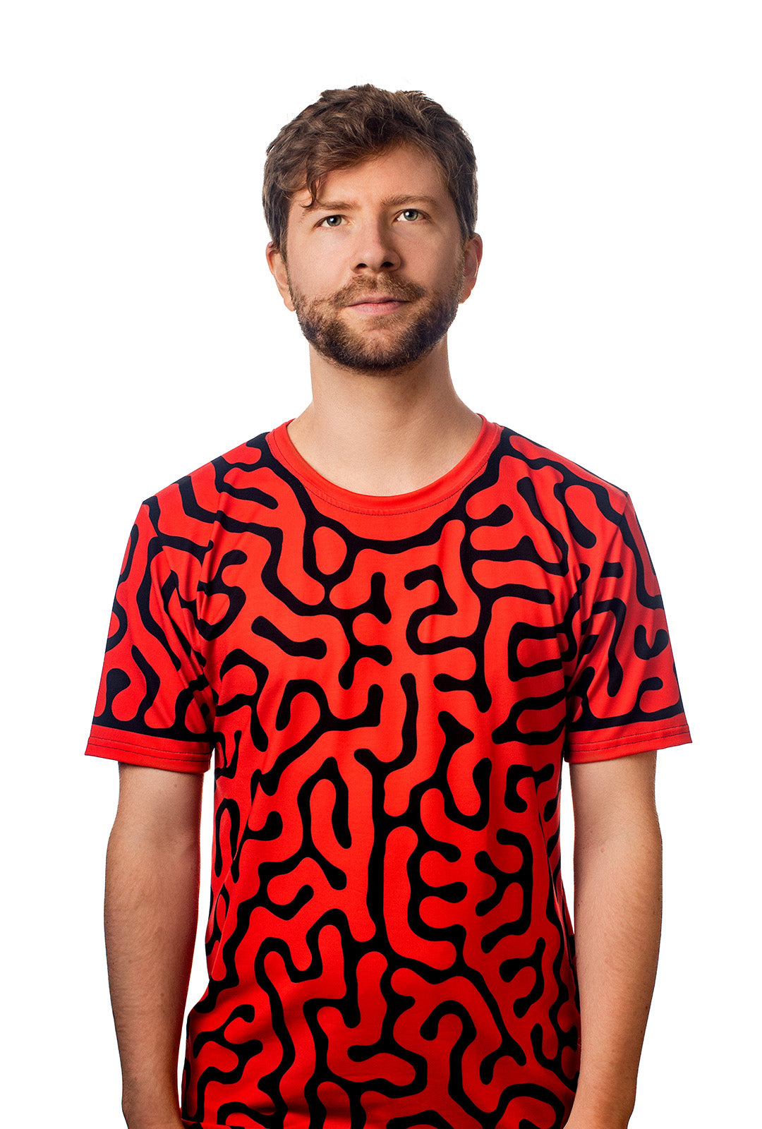 Red Vine T-Shirt, All-Over Pattern T-Shirt, Male, Front, Erik