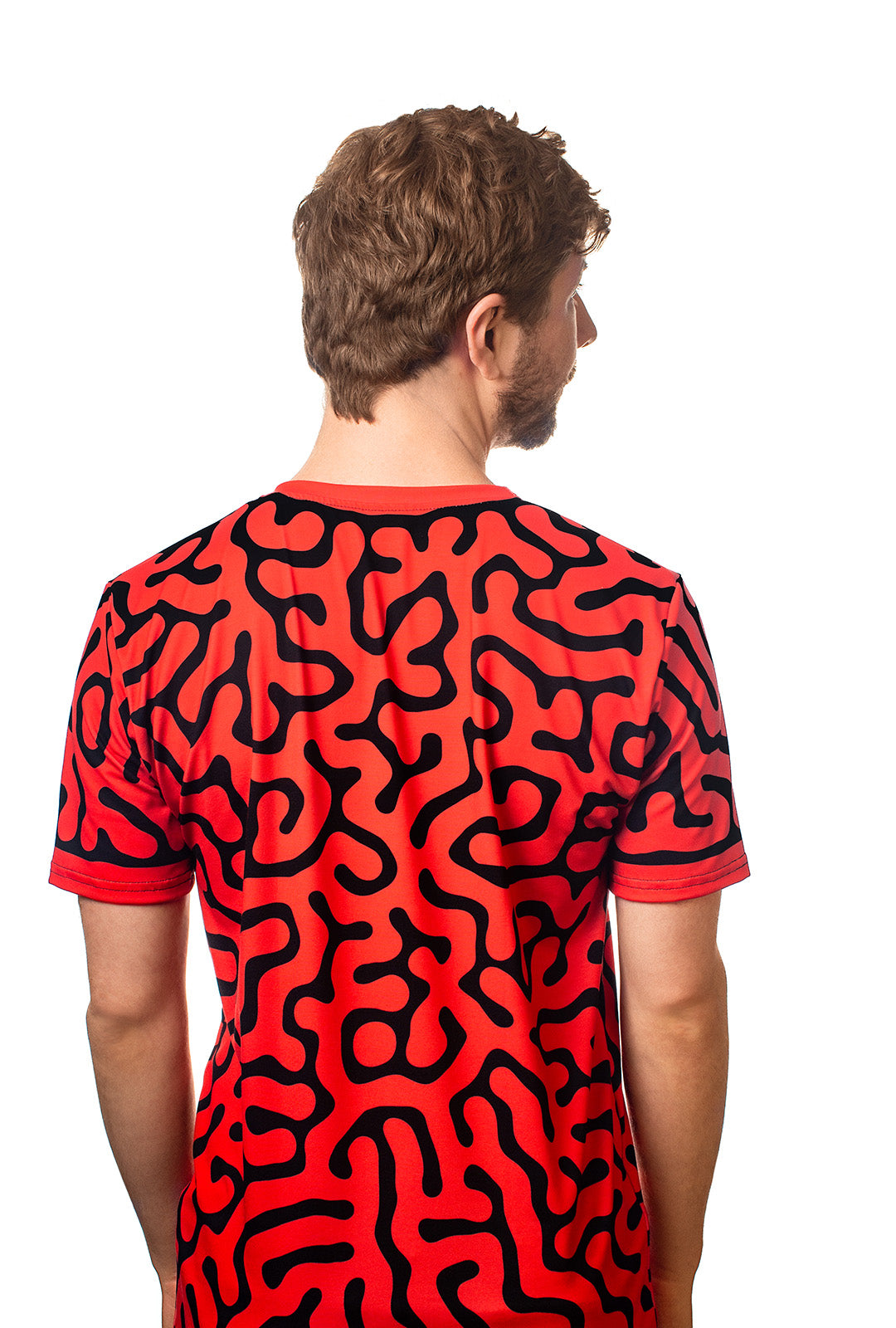 Red Vine  T-Shirt, All-Over Pattern T-Shirt, Male, Back, Erik