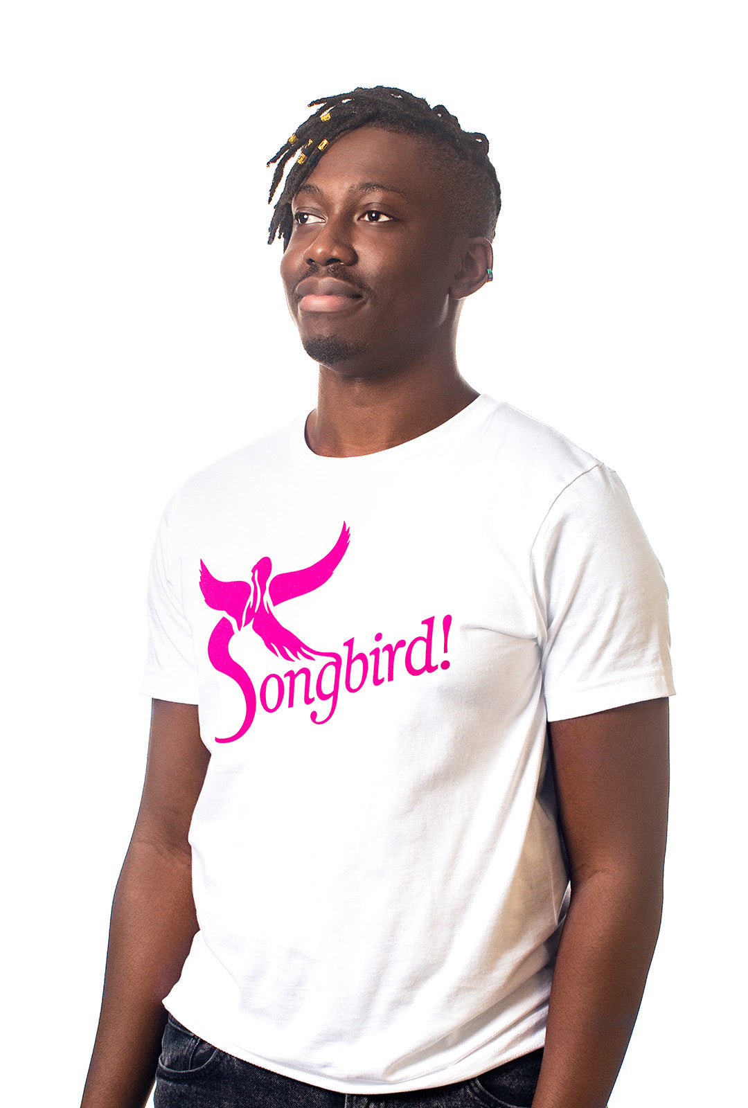 Songbird T-Shirt, Graphic T-Shirt, Unisex, Male, Angle, Nate